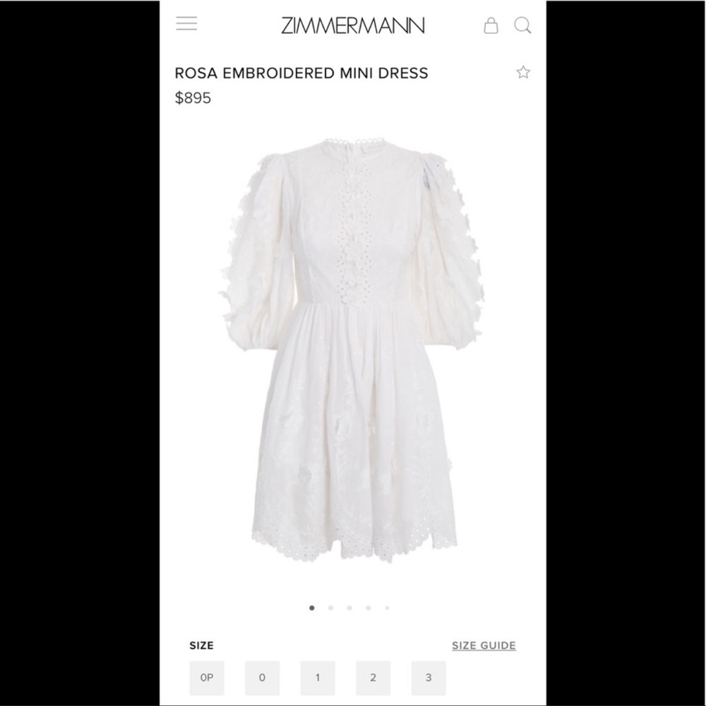 2022 ZIMMERMAN ROSA Embroidered Dress